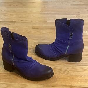 Miz Mooz Purple Leather Women's Boots Sz 10